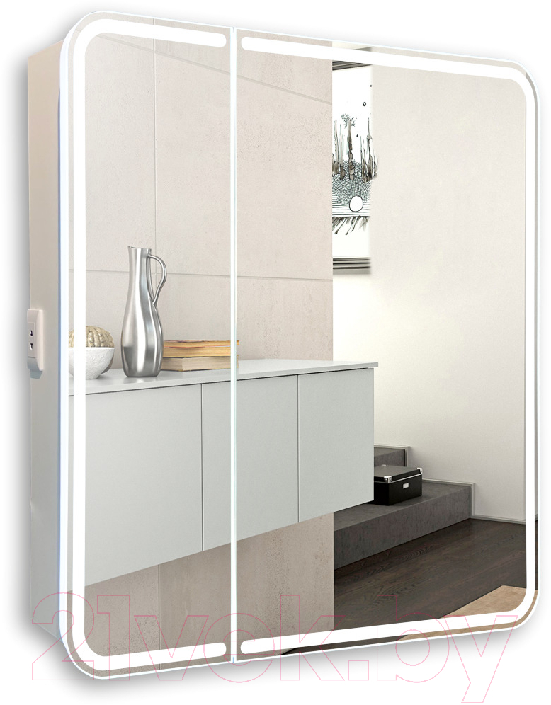 Шкаф с зеркалом для ванной Silver Mirrors Alliance 805x800 / LED-00002516 — фото 2