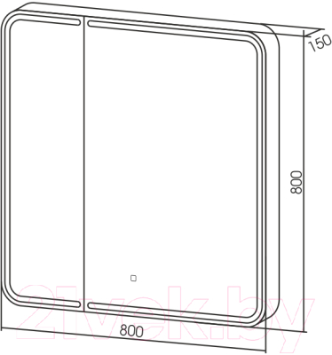 Шкаф с зеркалом для ванной Silver Mirrors Alliance 805x800 / LED-00002516