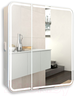 Шкаф с зеркалом для ванной Silver Mirrors Alliance 805x800 / LED-00002516