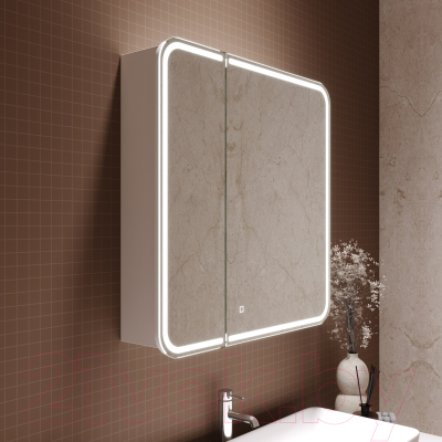 Шкаф с зеркалом для ванной Silver Mirrors Alliance 805x800 / LED-00002516