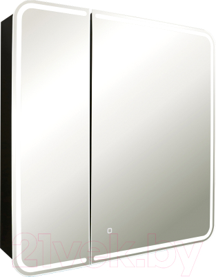 Шкаф с зеркалом для ванной Silver Mirrors Alliance-Black 805x800 / LED-00002611