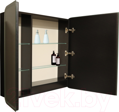 Шкаф с зеркалом для ванной Silver Mirrors Alliance-Black 805x800 / LED-00002611