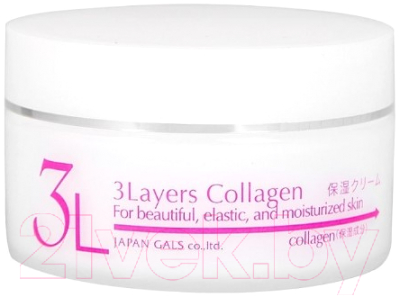 Крем для лица Japan Gals Layers Collagen Увлажняющий 3 слоя коллагена  (60г)
