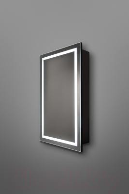 Шкаф с зеркалом для ванной Silver Mirrors Hamburg Black  462x762 / LED-00002669