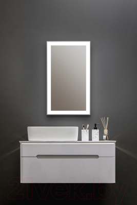 Шкаф с зеркалом для ванной Silver Mirrors Hamburg Black  462x762 / LED-00002669