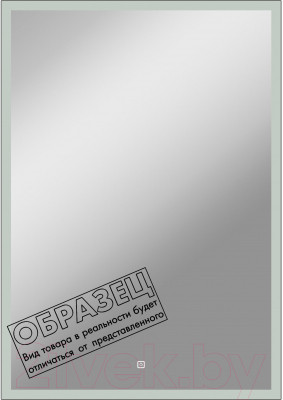 Зеркало Континент Frame Silver Led 70x90 (с часами и подогревом, теплая подсветка)