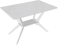 Обеденный стол ТриЯ Мурано тип 3 (белый/стекло белый глянец) - 