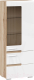 Шкаф-пенал с витриной ТриЯ Фьюжн ТД-260.07.27 (белый глянец/дуб делано) - 