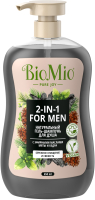 Гель для душа BioMio Bio Shower Body&Hair Gel 2in1 с эфирными маслами мяты и кедра (650мл) - 