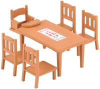 Комплект аксессуаров для кукольного домика Sylvanian Families Обеденный стол с пятью стульями / 4506 - 