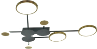 

Потолочный светильник Mirastyle, XL-20547-70 BK+SGD