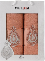 Набор полотенец METEOR Ece 50x90/70x140 / 11243 (в коробке, персиковый) - 