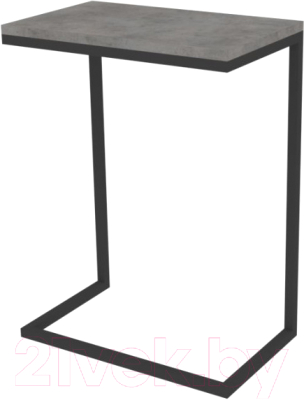 Приставной столик TMB Loft Роксет 2 18мм (бетон чикаго светло-серый/черный)