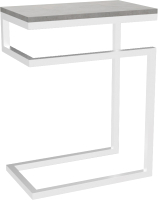 Приставной столик TMB Loft Хидсон 18мм (бетон чикаго светло-серый/белый) - 