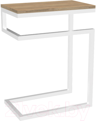 Приставной столик TMB Loft Хидсон 18мм (дуб галифакс натуральный/белый)