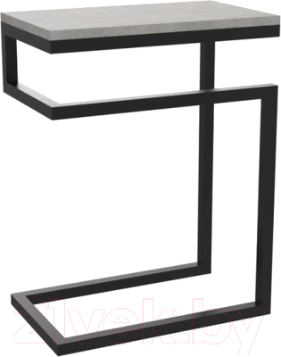 Приставной столик TMB Loft Хидсон 2 18мм (бетон чикаго светло-серый/черный)