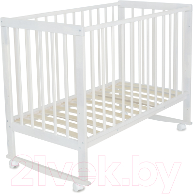 Детская кроватка СКВ Колесо-качалка / 140211 (белый)