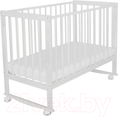 Детская кроватка СКВ Колесо-качалка / 140211 (белый)