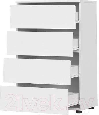 Комод NN мебель Токио 4 ящика (белый текстурный)
