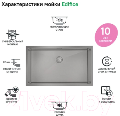 Мойка кухонная IDDIS Edifice EDI74G0i77