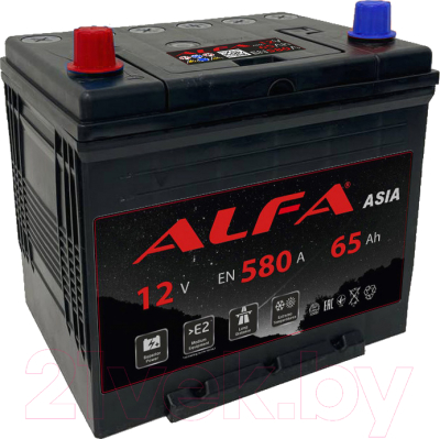 Автомобильный аккумулятор ALFA battery Asia JL 580A с бортом (65 А/ч)