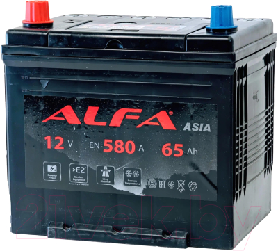 Автомобильный аккумулятор ALFA battery Asia JL 580A с бортом (65 А/ч)