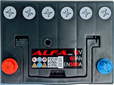 Автомобильный аккумулятор ALFA battery Asia JL 580A с бортом (65 А/ч)