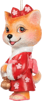 Елочная игрушка Goodwill Xmas 2022. Собака в красном кимоно / TR 22584-2 - 