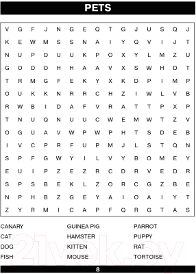 Наглядное пособие АСТ Wordsearch: английские филворды для начинающих А1+А2 (Тарасова А.В.)