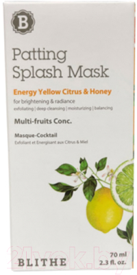 Маска для лица кремовая Blithe Energy Yellow Citrus&Honey Splash Mask (150мл)