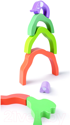 Развивающий игровой набор Hape 3 в 1 На сафари со слонами для малышей / E0489_HP