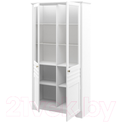 Шкаф с витриной Мебель-Неман Денвер МН-040-14 (белый)