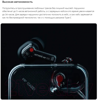 Беспроводные наушники Nothing Ear 1 (белый)