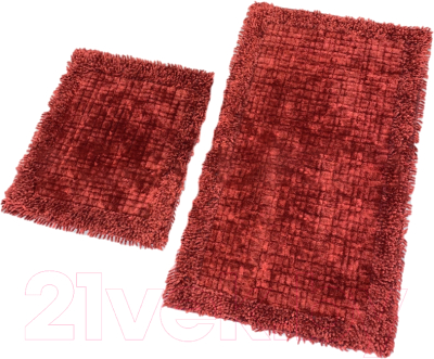 Набор ковриков для ванной и туалета Karven Ekose Eskitme K.M / KV 428 (Visne/вишневый)
