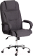 Кресло офисное Tetchair Bergamo (хром 22/ткань темно-серый F68) - 