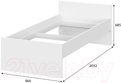 Каркас кровати NN мебель Токио 90x200 (белый текстурный)