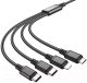 Миниатюра изображения товара Кабель Hoco X76 4в1 2 Type-C+Lightning+Micro (1м, черный)