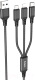 Кабель Hoco X76 3в1 Lightning+Micro+Type-С (1м, черный) - 