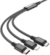 Миниатюра изображения товара Кабель Hoco X76 3в1 Lightning+Micro+Type-С (1м, черный)