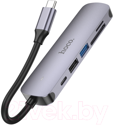 USB-хаб Hoco HB28 Type-C (металлик)