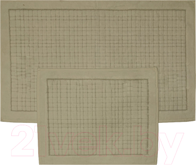 Набор ковриков для ванной и туалета Karven Ekose / KV 424 (Vizon/светло-бежевый)
