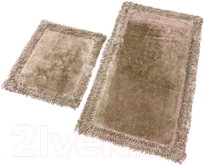 Набор ковриков для ванной и туалета Karven K.M.Duz / KV 425 (Eko Hali Rengi/темно-бежевый)