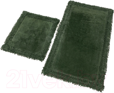 Набор ковриков для ванной и туалета Karven K.M.Duz / KV 425 (Koyu Yesil/хаки)
