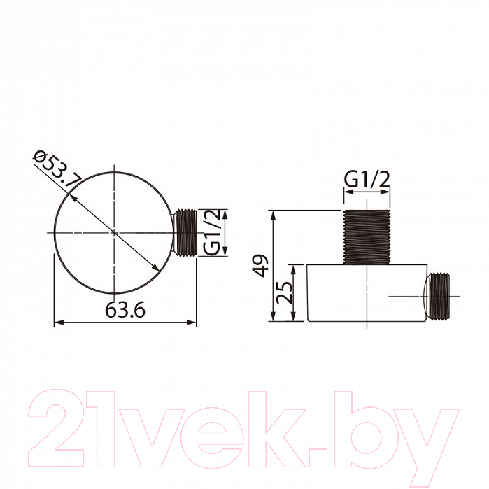 Подключение для душевого шланга Iddis 002SB00i62