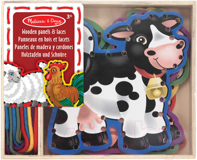 

Развивающая игрушка Melissa & Doug, Шнуровка. Ферма / 13781