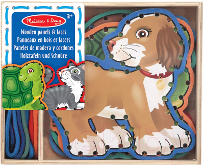 

Развивающая игрушка Melissa & Doug, Шнуровка. Домашние животные / 13782