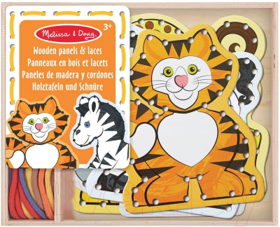 

Развивающая игра Melissa & Doug, Шнуровка. Звери 19276