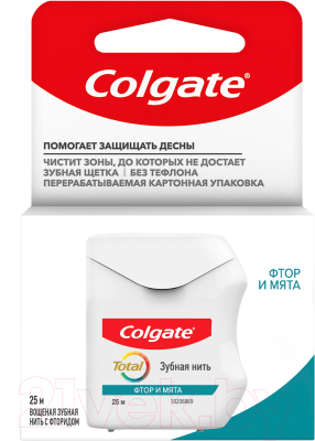 Зубная нить Colgate Total фтор и мята (25м)