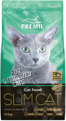 Сухой корм для кошек Premil Slim Cat Super Premium (10кг)