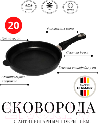 Сковорода AMT Gastroguss The World's Best Pan / 520-E-Z20B